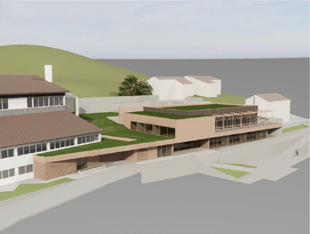 Vrtec Most na Soči_pogled iz JZ smeri (Biro Kontra arhitekti)